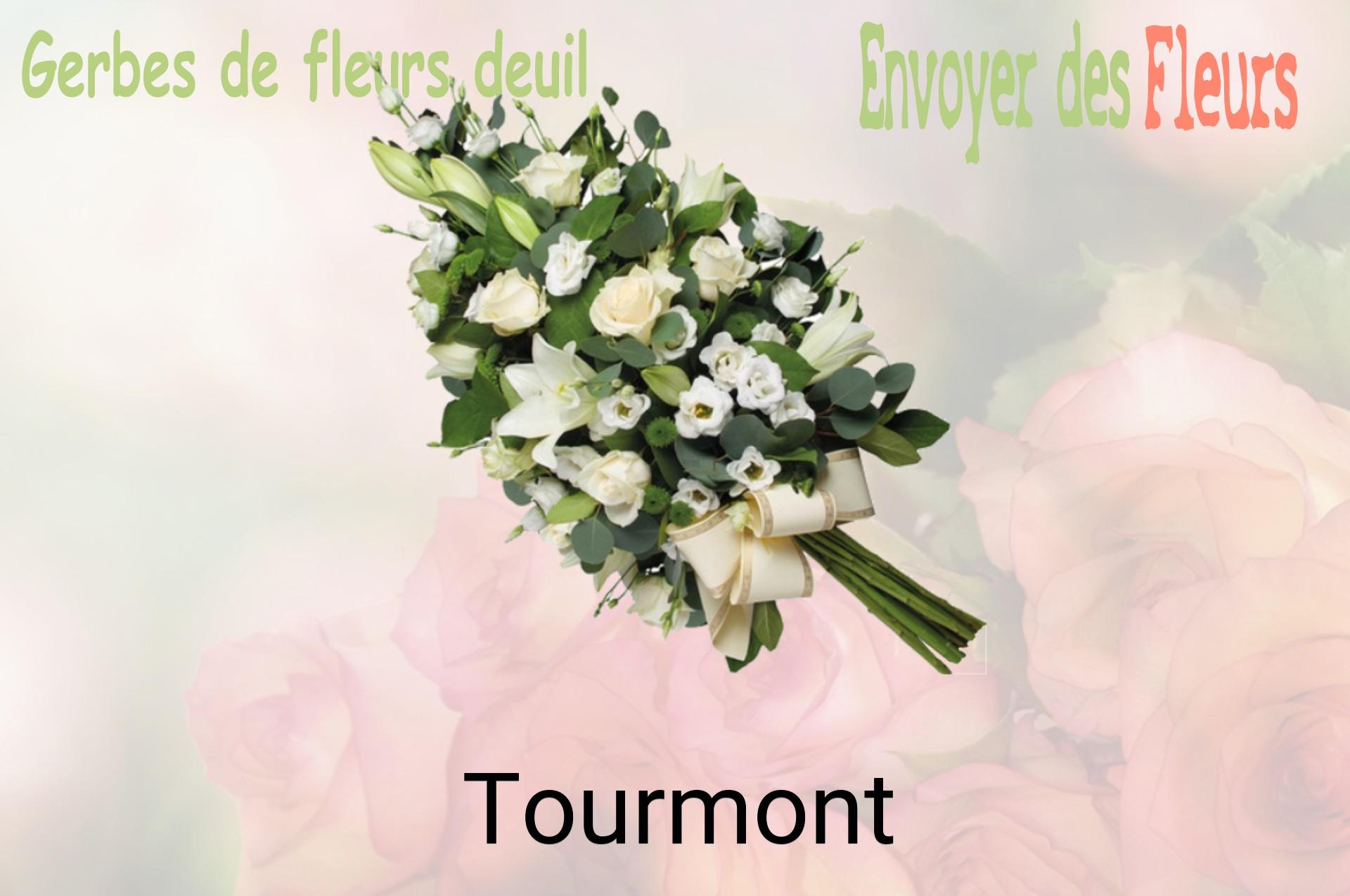 Gerbe de fleurs de deuil livrée à Tourmont